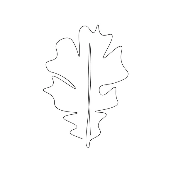 Leaf one line drawing. Continuous line. Hand-drawn minimalist illustration, vector. — Stock Vector