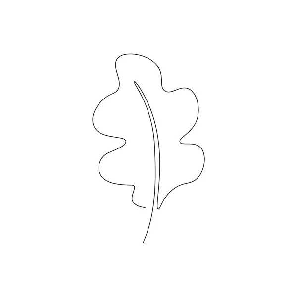 Hoja de una línea de dibujo. Línea continua. Ilustración minimalista dibujada a mano, vector . — Vector de stock