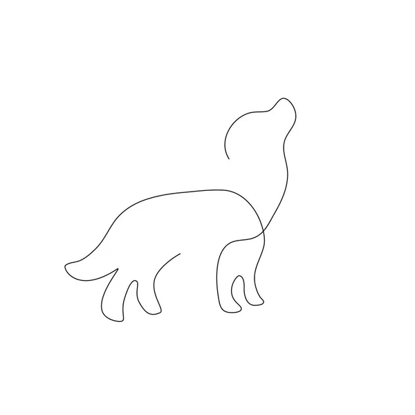 Cães desenho de uma linha. Linha contínua. Ilustração minimalista desenhada à mão, vetor . — Vetor de Stock