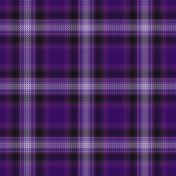 Vector Seamless Plaid Knitted Checkered Pattern — Stock vektor