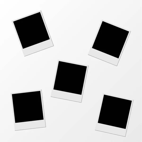 Vector polaroid collage foto plantilla foto marco — Vector de stock