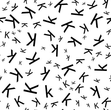 Harflerdeki dikişsiz vektör deseni. Rastgele harflersaçılma.