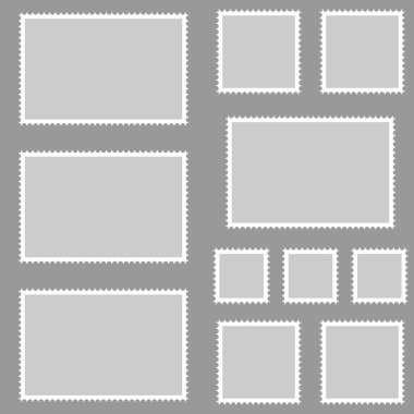 Posta pulları vektör vintage sınır posta posta. Damgalı kağıt.