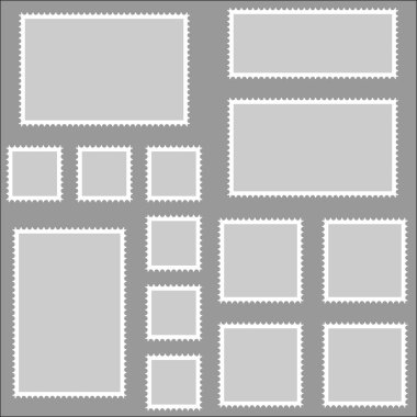 Posta pulları vektör vintage sınır posta posta. Damgalı kağıt.