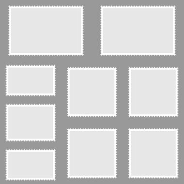 Posta pulları vektör vintage sınır posta posta. Damgalı kağıt.