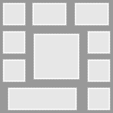 Posta pulları vektör vintage sınır posta posta. Damgalı kağıt.