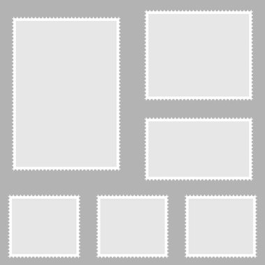 Posta pulları vektör vintage sınır posta posta. Damgalı kağıt.