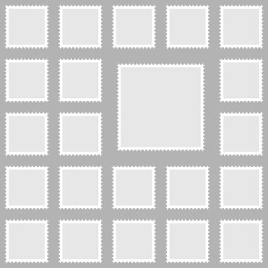 Posta pulları vektör vintage sınır posta posta. Damgalı kağıt.