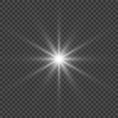 Beyaz parlayan ışık şeffaf bir ışıkta patlar