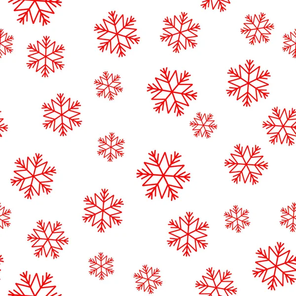 Patrón de navidad de invierno sin costuras vector en copos de nieve — Vector de stock