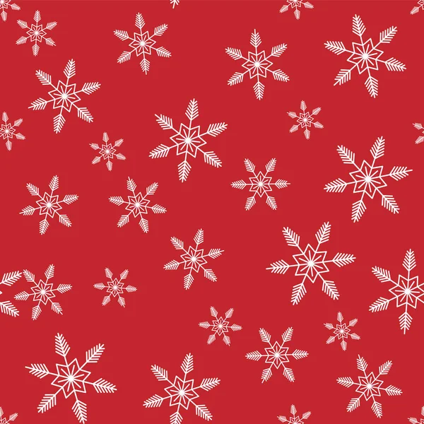 Бесшовные векторные зимние рождественские рисунки в снежинках — стоковый вектор