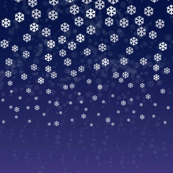 Fondo de copos de nieve vectorial para Navidad y año nuevo — Vector de stock
