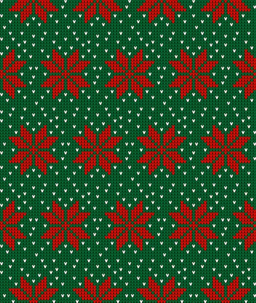 Knitted Christmas and New Year pattern — Stock Vector