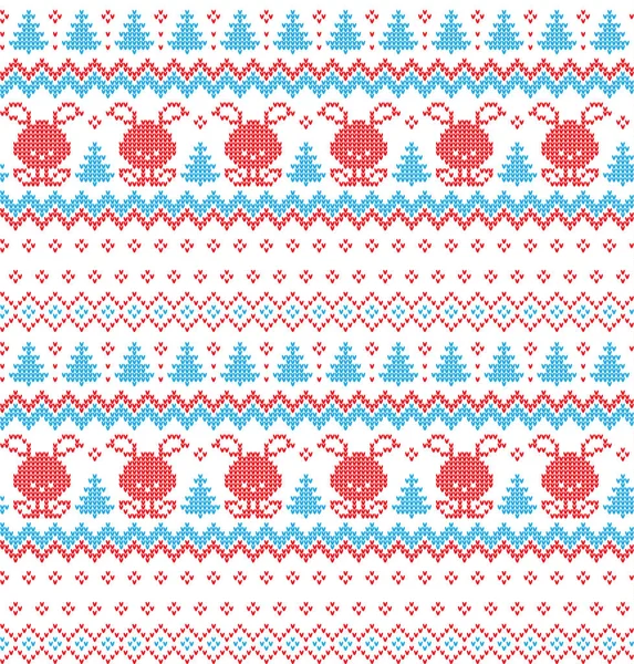 Modèle tricoté Noël et Nouvel An — Image vectorielle