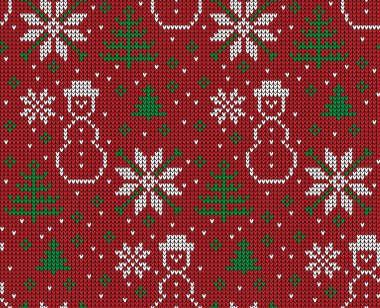 Örülmüş Noel ve Yeni Yıl kazak desenleri