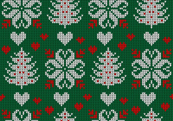 Modèle de pull tricoté Noël et Nouvel An norvégien — Image vectorielle