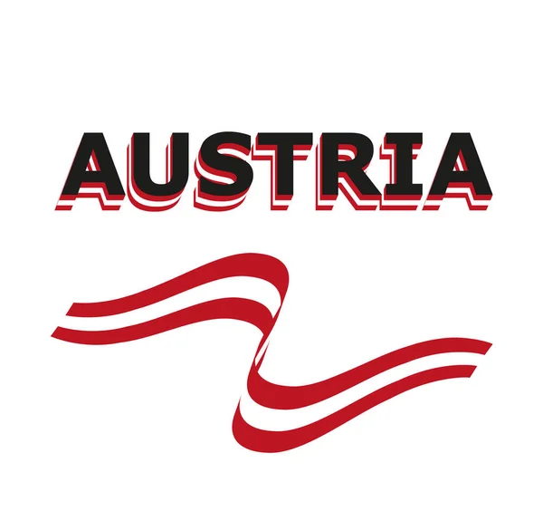 奥地利的矢量旗带 独立日海报设计模板 — 图库矢量图片