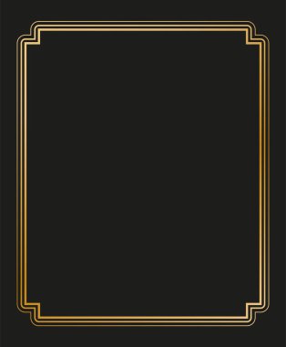 Art deco kenarlarının ve çerçevelerinin vektör illüstrasyonu. Tasarımınız için 1920 'lerin tarzında yaratıcı desen.
