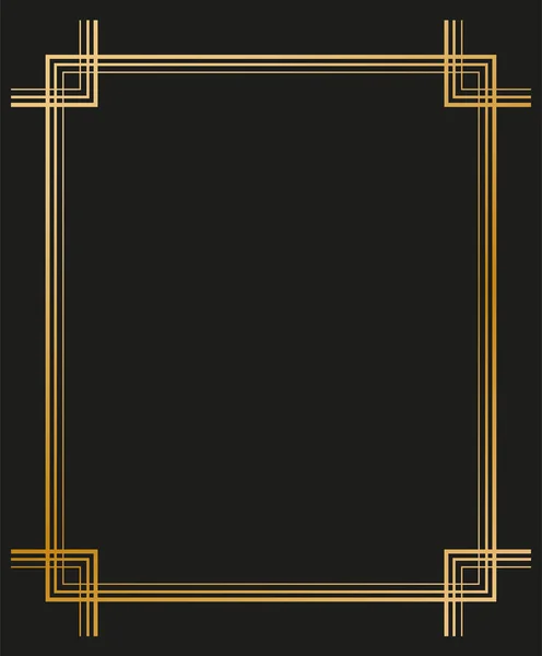 Vector Illustration Art Deco Borders Frames Creative Pattern Style 1920S — Stock Vector