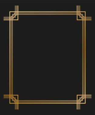 Art deco kenarlarının ve çerçevelerinin vektör illüstrasyonu. Tasarımınız için 1920 'lerin tarzında yaratıcı desen.