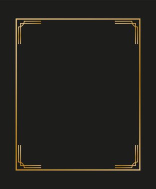Art deco kenarlarının ve çerçevelerinin vektör illüstrasyonu. Tasarımınız için 1920 'lerin tarzında yaratıcı desen.