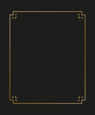 Art deco kenarlarının ve çerçevelerinin vektör illüstrasyonu. Tasarımınız için 1920 'lerin tarzında yaratıcı desen.