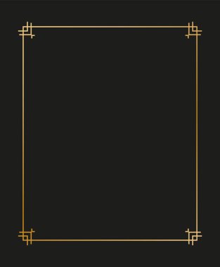 Art deco kenarlarının ve çerçevelerinin vektör illüstrasyonu. Tasarımınız için 1920 'lerin tarzında yaratıcı desen.