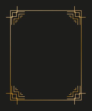 Art deco kenarlarının ve çerçevelerinin vektör illüstrasyonu. Tasarımınız için 1920 'lerin tarzında yaratıcı desen.
