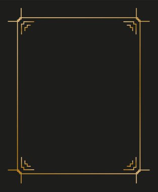 Art deco kenarlarının ve çerçevelerinin vektör illüstrasyonu. Tasarımınız için 1920 'lerin tarzında yaratıcı desen.