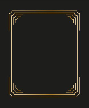 Art deco kenarlarının ve çerçevelerinin vektör illüstrasyonu. Tasarımınız için 1920 'lerin tarzında yaratıcı desen.