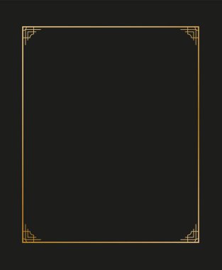 Art deco kenarlarının ve çerçevelerinin vektör illüstrasyonu. Tasarımınız için 1920 'lerin tarzında yaratıcı desen.