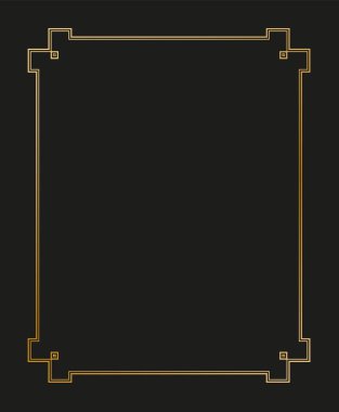 Art deco kenarlarının ve çerçevelerinin vektör illüstrasyonu. Tasarımınız için 1920 'lerin tarzında yaratıcı desen.