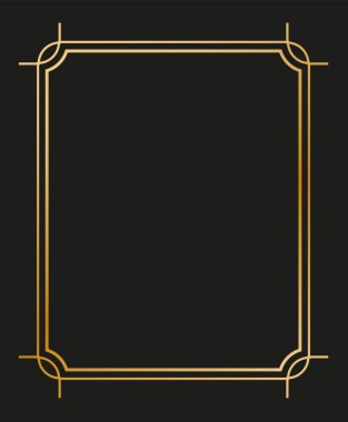 Art deco kenarlarının ve çerçevelerinin vektör illüstrasyonu. Tasarımınız için 1920 'lerin tarzında yaratıcı desen.
