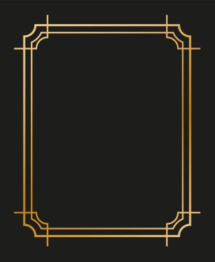 Art deco kenarlarının ve çerçevelerinin vektör illüstrasyonu. Tasarımınız için 1920 'lerin tarzında yaratıcı desen.