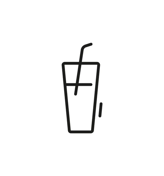 Art Line Vector Summer Drink Icon White Background Eps — 스톡 벡터