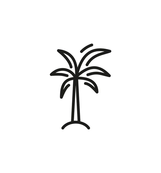 Art Line Vector Palm Tree Icon White Background Eps — 스톡 벡터