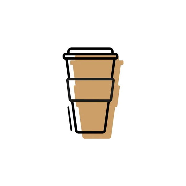 Coffee icon line art vector icon on white background — Stock Vector