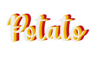 Patates bayrağı tipografi tasarımı. Vektör illüstrasyonu.