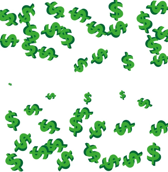 Vector random 3d dollar auf weißem Hintergrund — Stockvektor