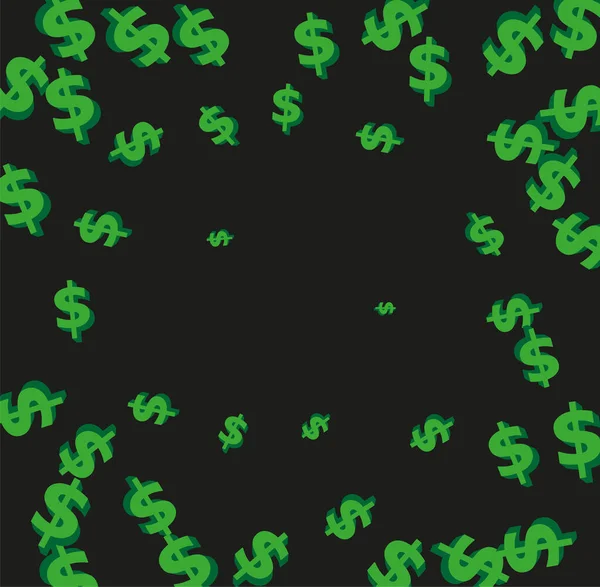 Vector random 3d dollar auf weißem Hintergrund — Stockvektor