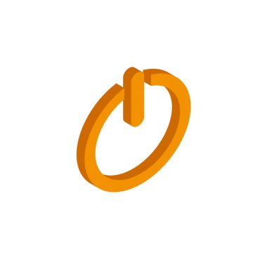 Beyaz arkaplanda vektör izometrik güç simgesi. EPS