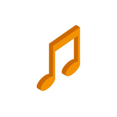 Beyaz arkaplan üzerindeki vektör izometrik müzik simgesi