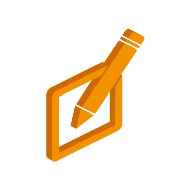 Beyaz arkaplan üzerindeki vektör izometrik PENCILS simgesi