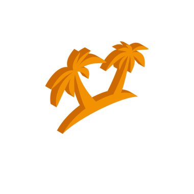Beyaz arkaplan üzerindeki vektör izometrik palmiye simgesi