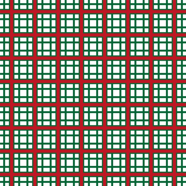 クリスマスと新年のタータンが演奏した 赤と緑のケージにスコットランドのパターン スコットランドの檻 ベクターイラスト — ストックベクタ