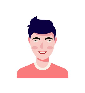 Erkeklerin yüz ifadeleri. Farklı ifadelere sahip sakallı adam emojisi karakteri. Çizgi film tarzında vektör illüstrasyonu