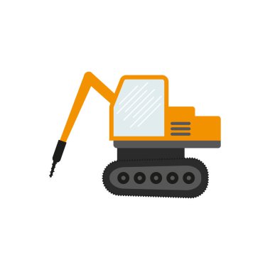 İnşaat ekipmanları, izole edilmiş ikon vektörleri inşa etmek için makineler. Forkliftler ve vinçler, kazıcılar ve traktörler, buldozerler ve kamyonlar. eps