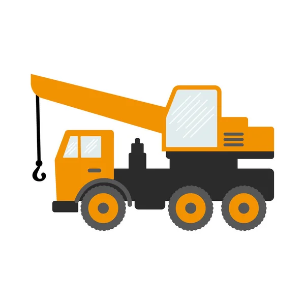 Attrezzature da costruzione, macchine per lavori di costruzione isolate icone vettoriali. Carrelli elevatori e gru, escavatori e trattori, bulldozer e camion. Passi — Vettoriale Stock