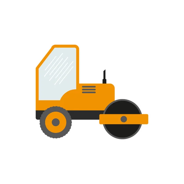 Baumaschinen, Baumaschinen isolierte Symbole Vektor. Gabelstapler und Kräne, Bagger und Traktoren, Planierraupen und Lastwagen. eps — Stockvektor
