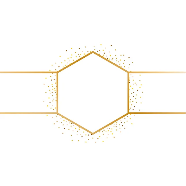 Golden Splash Glittering Spangles Frame Κενό Κέντρο Για Κείμενο Χρυσαφένιος — Διανυσματικό Αρχείο